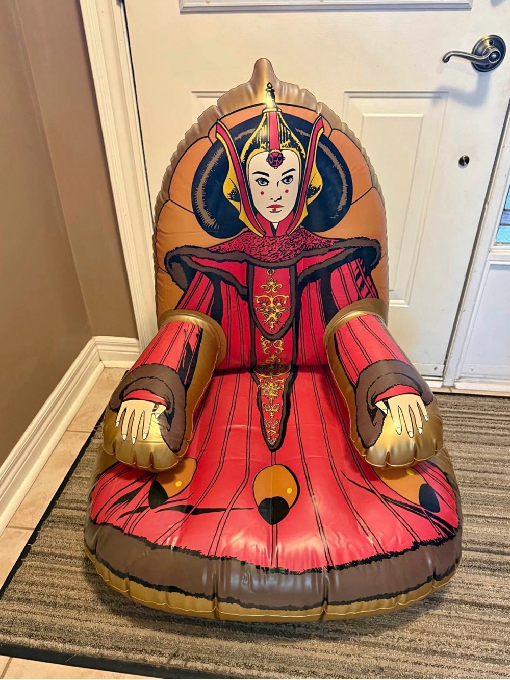 Rare Star Wars Inflatable Queen Throne Chair in Red and Gold
